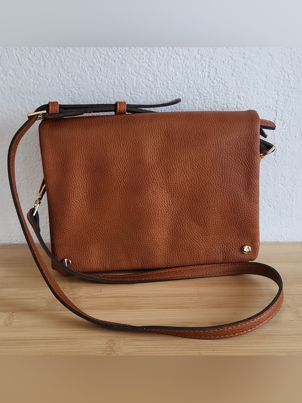 Street Level Tan/Brown Faux Leather Messenger Bag